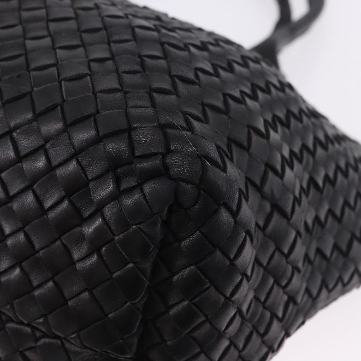 BOTTEGA VENETA INTRECCIATO Cabas PM Hand Bag Leather Black 141498 Auth 197190SAV