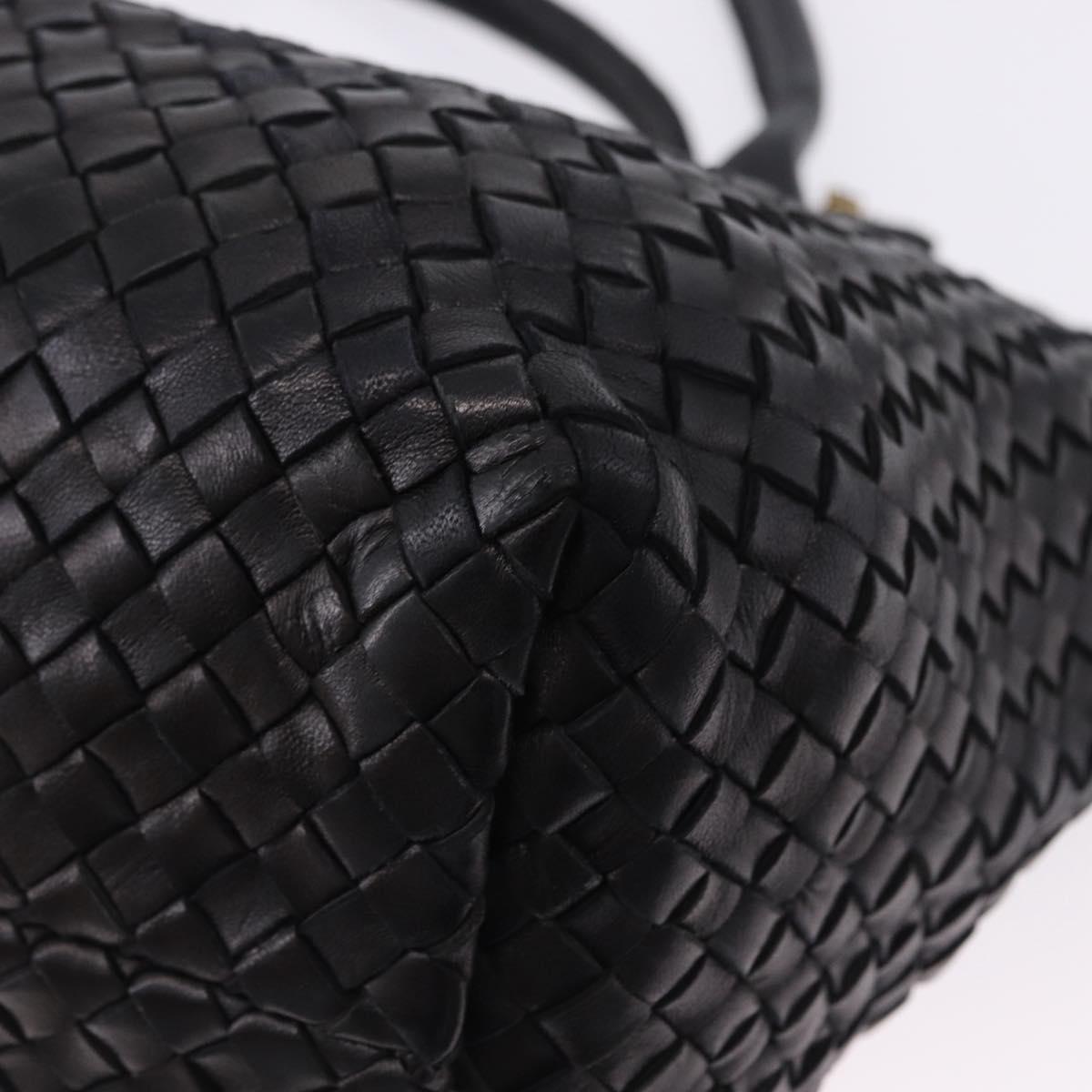 BOTTEGA VENETA INTRECCIATO Cabas PM Hand Bag Leather Black 141498 Auth 197190SAV