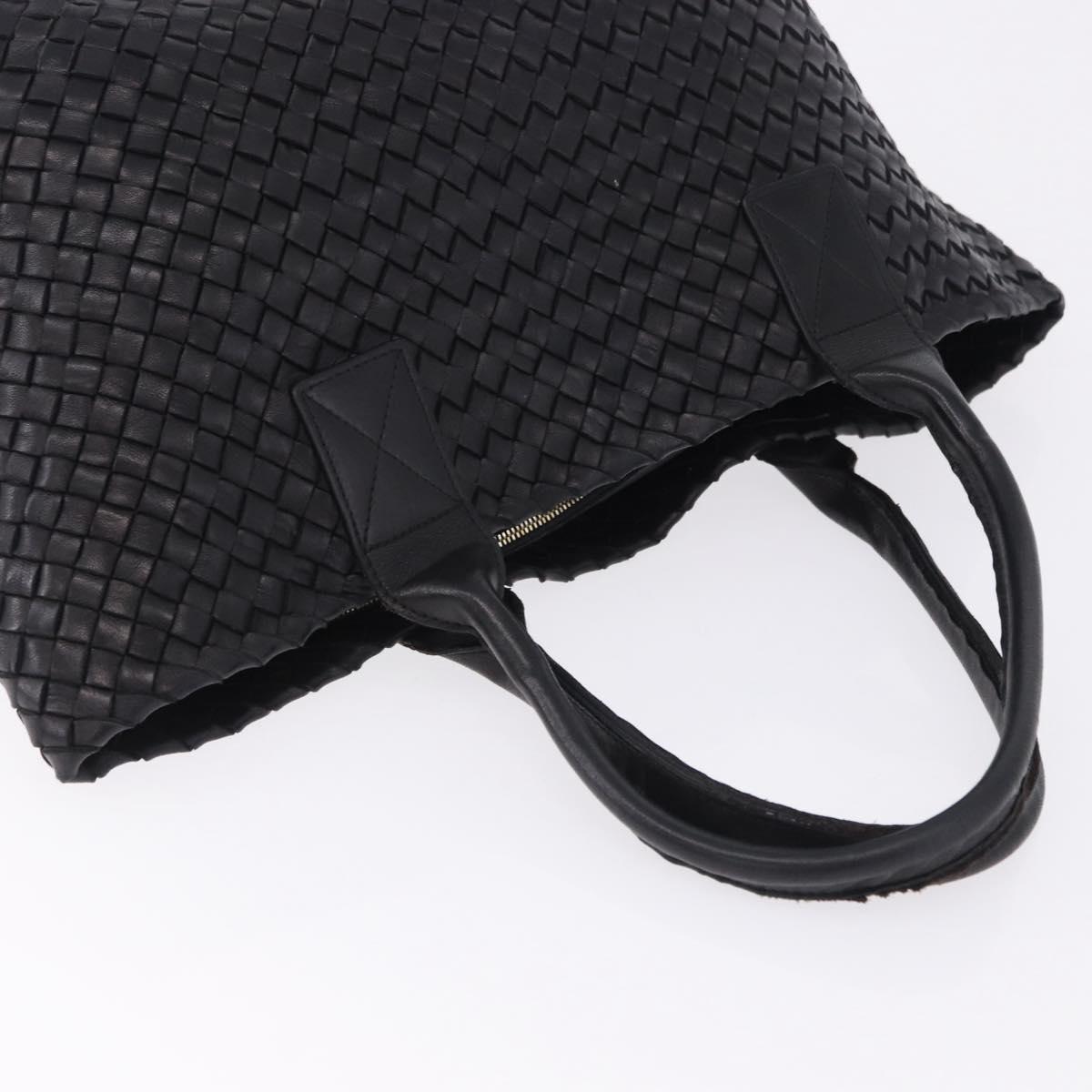 BOTTEGA VENETA INTRECCIATO Cabas PM Hand Bag Leather Black 141498 Auth 197190SAV
