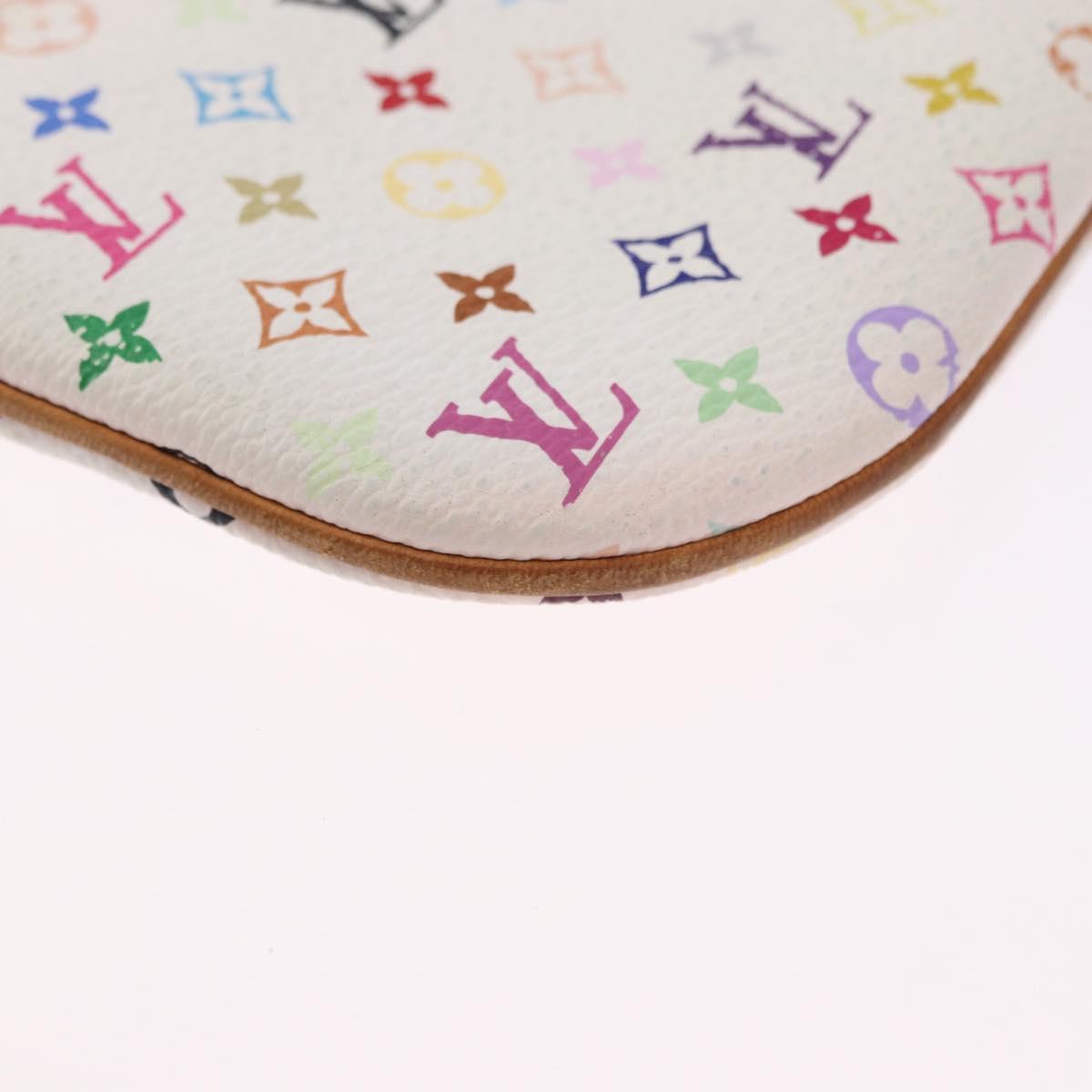 LOUIS VUITTON Monogram Multicolor Pochette MM Pouch White M60028 LV Auth 197193