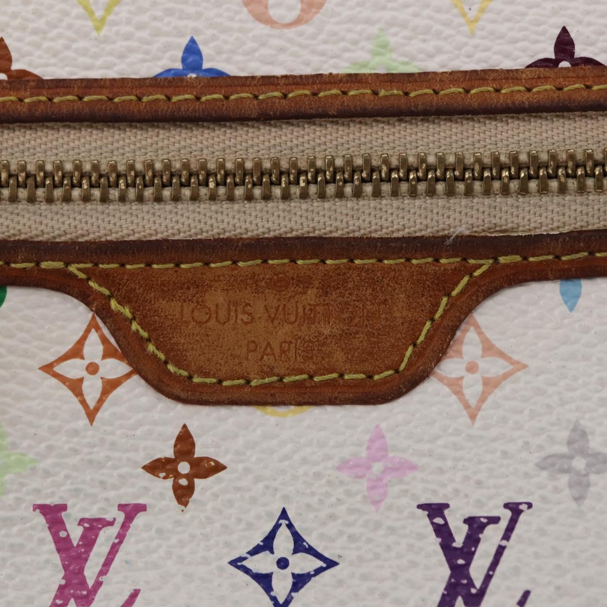 LOUIS VUITTON Monogram Multicolor Pochette MM Pouch White M60028 LV Auth 197193