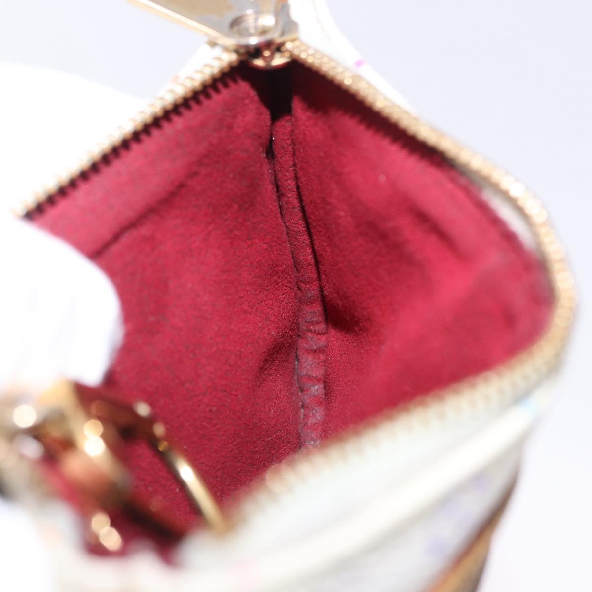 LOUIS VUITTON Monogram Multicolor Pochette MM Pouch White M60028 LV Auth 197193