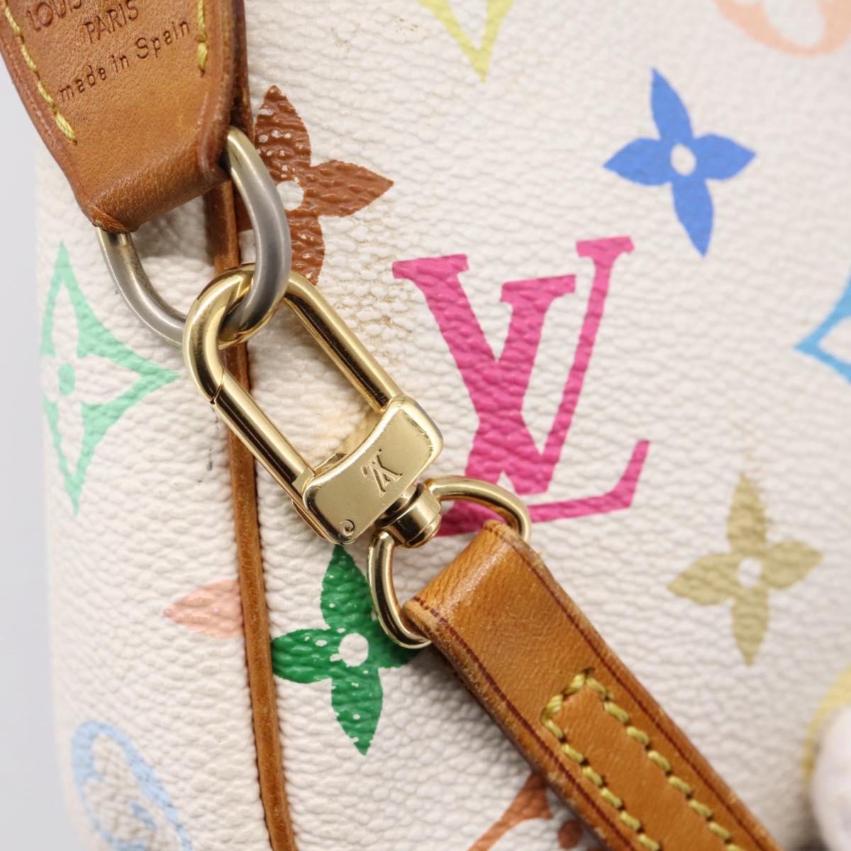 LOUIS VUITTON Monogram Multicolor Pochette Accessoires White M92649 Auth 197194