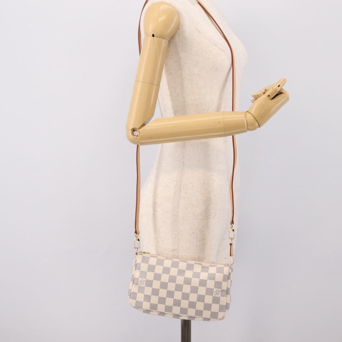 LOUIS VUITTON Damier Azur Pochette Accessoires Pouch N51986 LV Auth 197195V