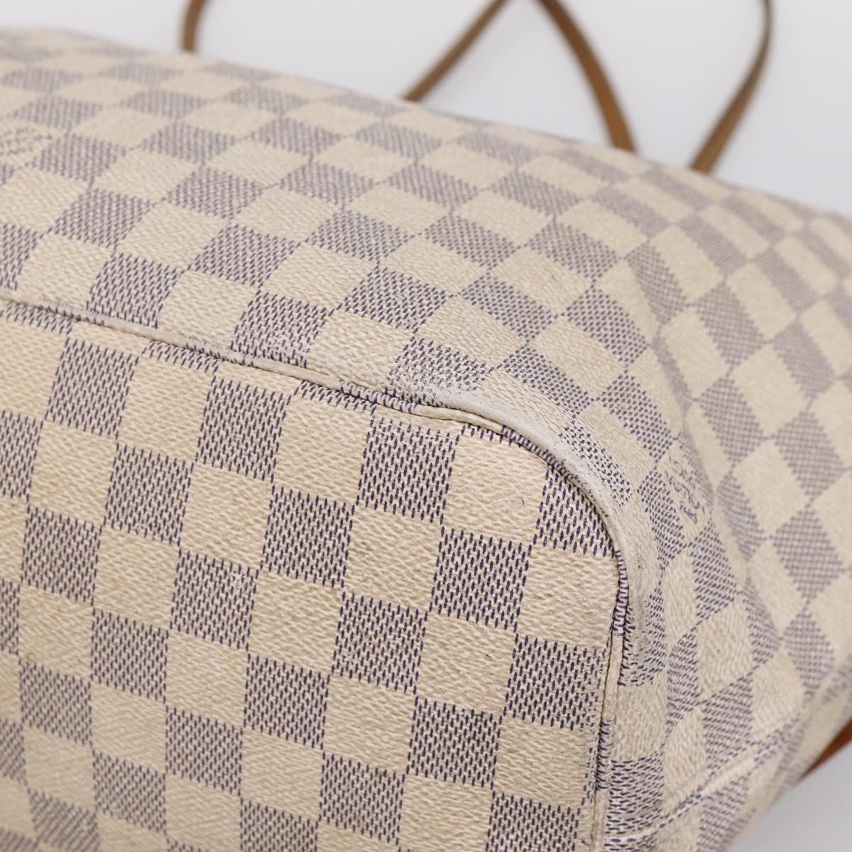LOUIS VUITTON Damier Azur Neverfull MM Tote Bag N41605 LV Auth 197196