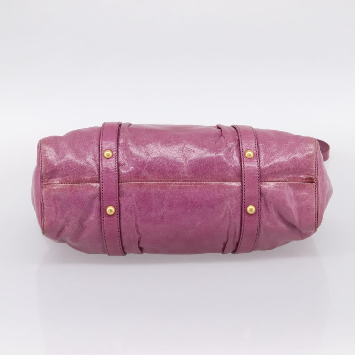 Miu Miu Matelasse Hand Bag Vitellolux 2way Pink Gold Auth 197197SAM