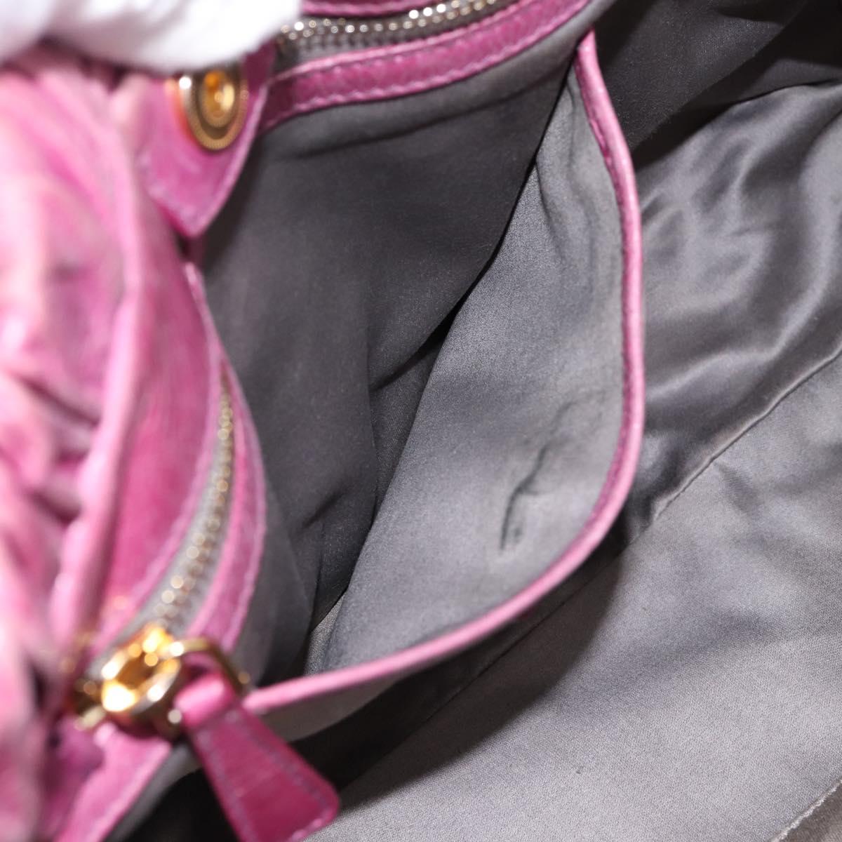 Miu Miu Matelasse Hand Bag Vitellolux 2way Pink Gold Auth 197197SAM