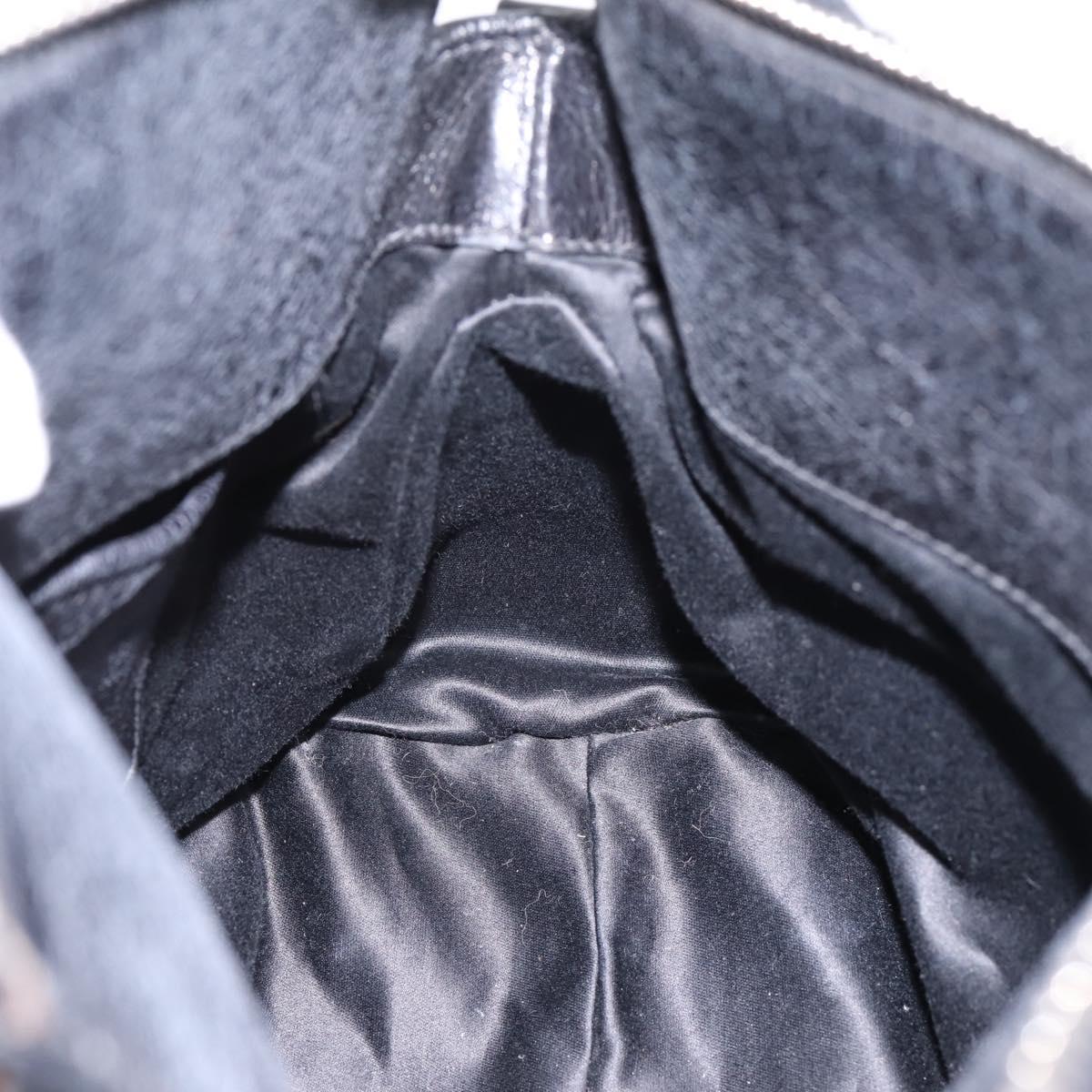 Miu Miu Hand Bag Vitello Lux Leather 2way Black Silver Auth 197198SAM