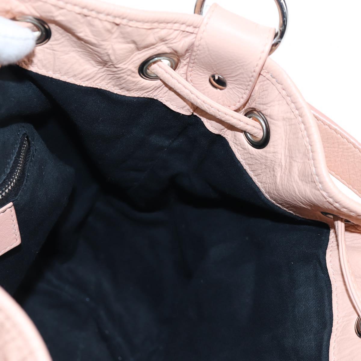 BALENCIAGA Classic Mini Pompon Hand Bag Leather 2way Pink 246438 Auth 197200V