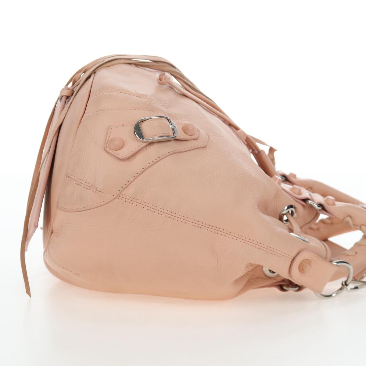 BALENCIAGA Classic Mini Pompon Hand Bag Leather 2way Pink 246438 Auth 197200V
