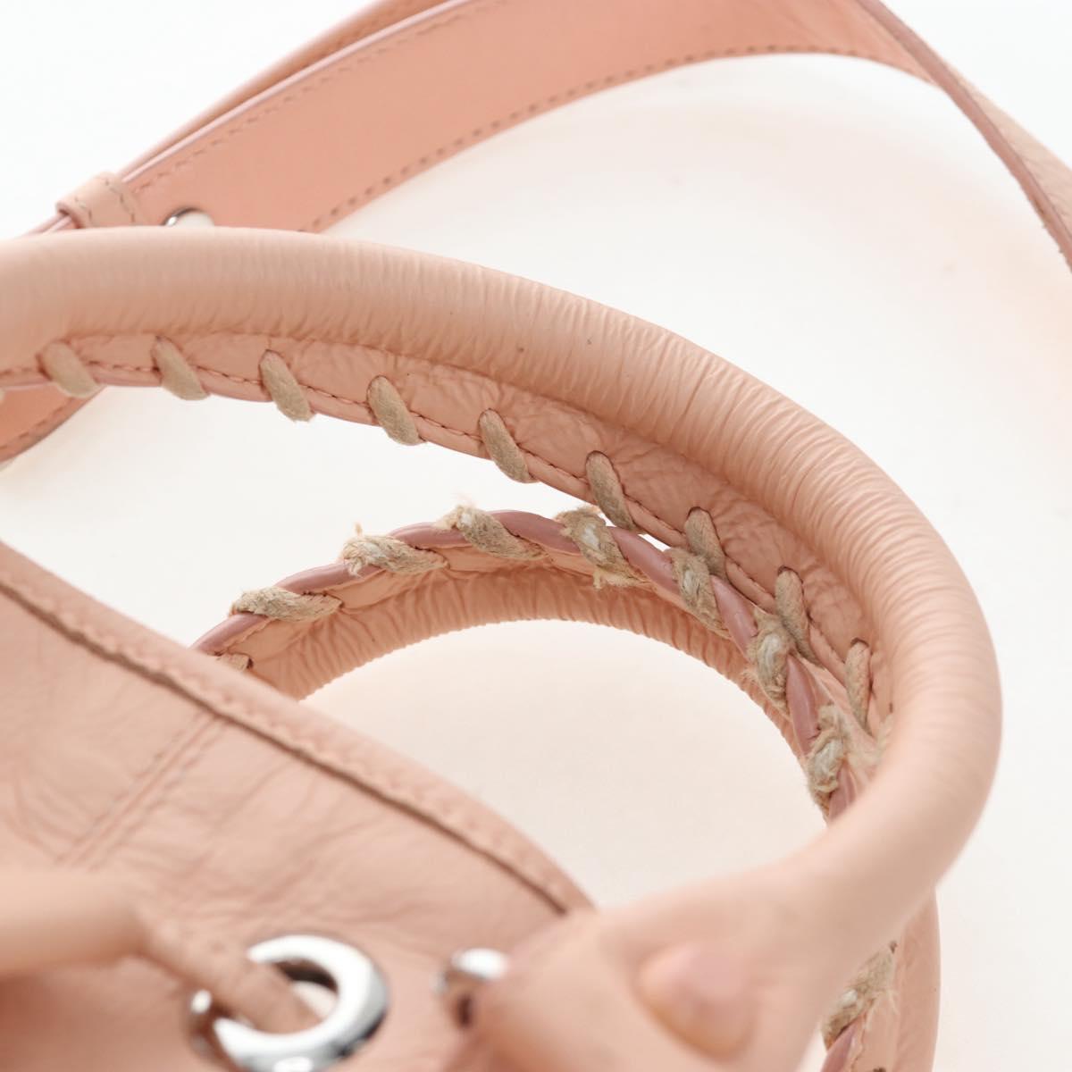 BALENCIAGA Classic Mini Pompon Hand Bag Leather 2way Pink 246438 Auth 197200V