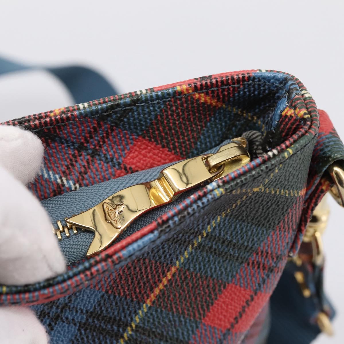 Vivienne Westwood Shoulder Bag PVC Canvas Gold Red Auth 197203A
