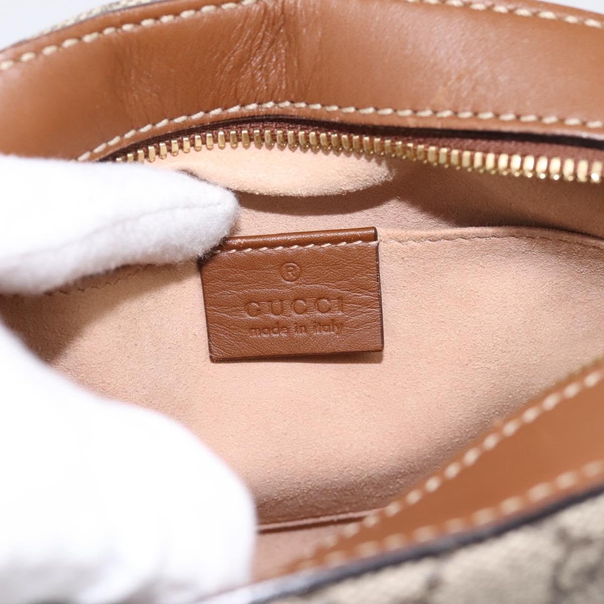GUCCI GG Supreme Chain Shoulder Bag PVC Beige Gold 409535 Auth 197208V