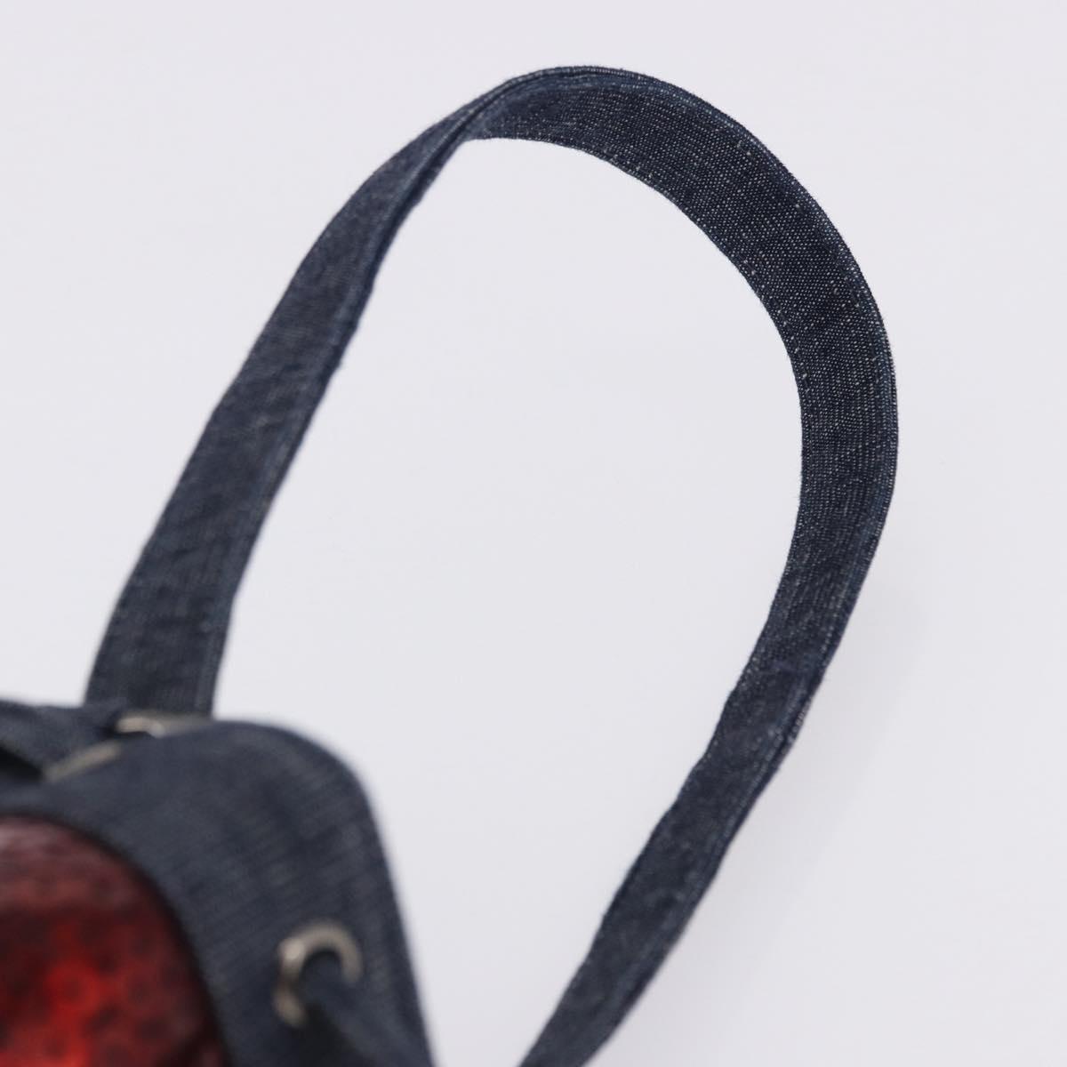 CHANEL Hand Bag Canvas Sequins Red CC Auth 197209SAV