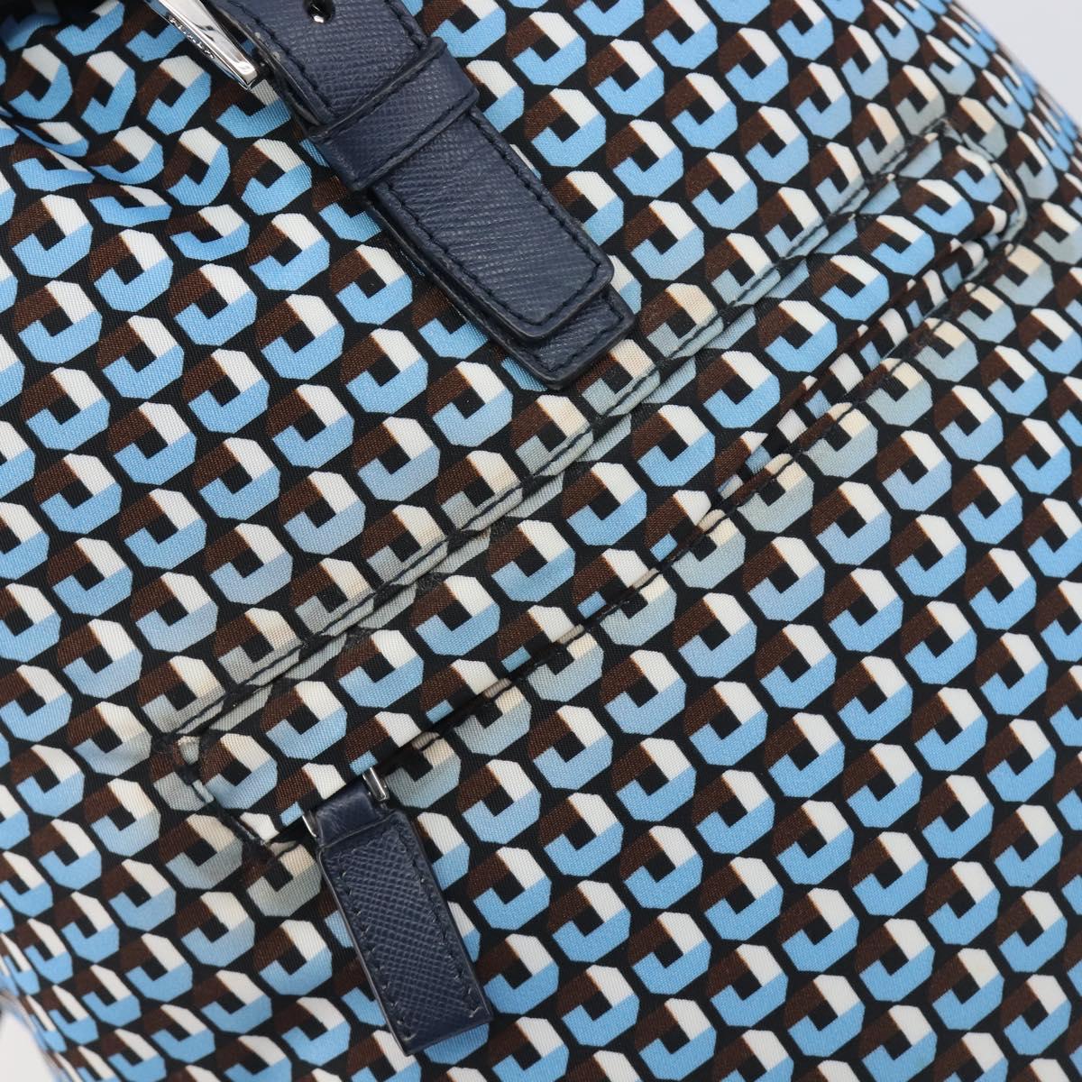 PRADA Backpack Nylon Blue Silver Auth 197214A