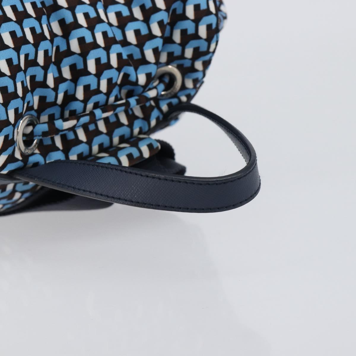 PRADA Backpack Nylon Blue Silver Auth 197214A