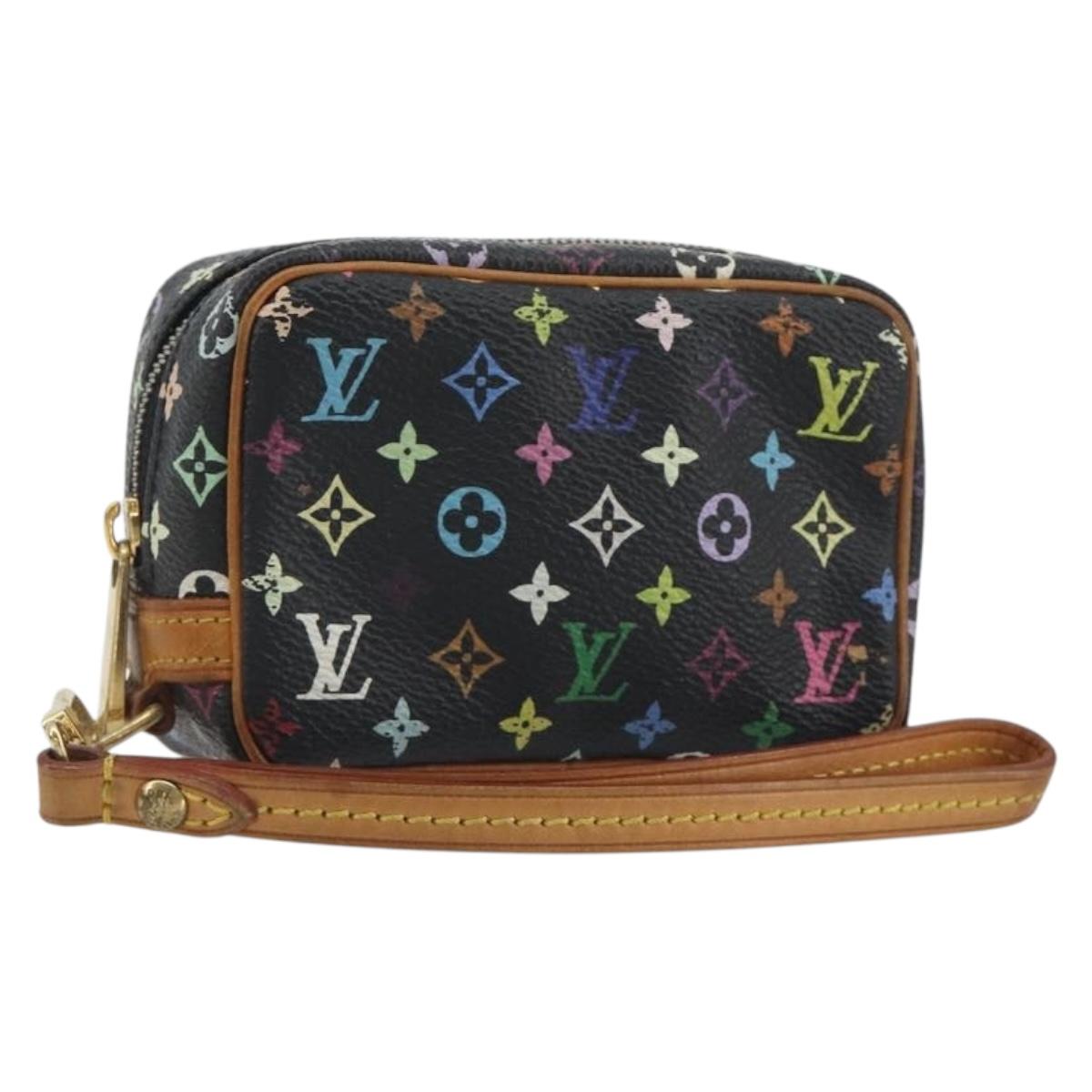 LOUIS VUITTON Monogram Multicolor Trousse Wapity Pouch Black M58034 Auth 197219