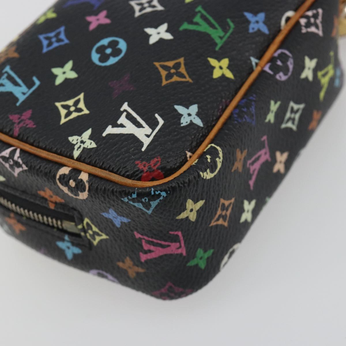 LOUIS VUITTON Monogram Multicolor Trousse Wapity Pouch Black M58034 Auth 197219
