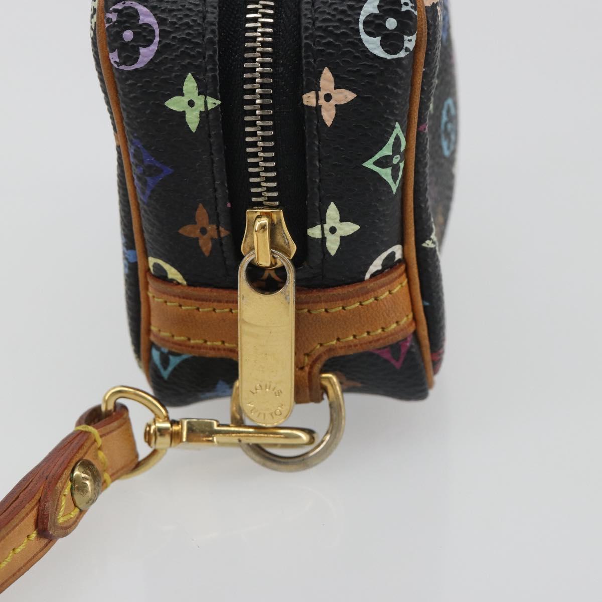 LOUIS VUITTON Monogram Multicolor Trousse Wapity Pouch Black M58034 Auth 197219