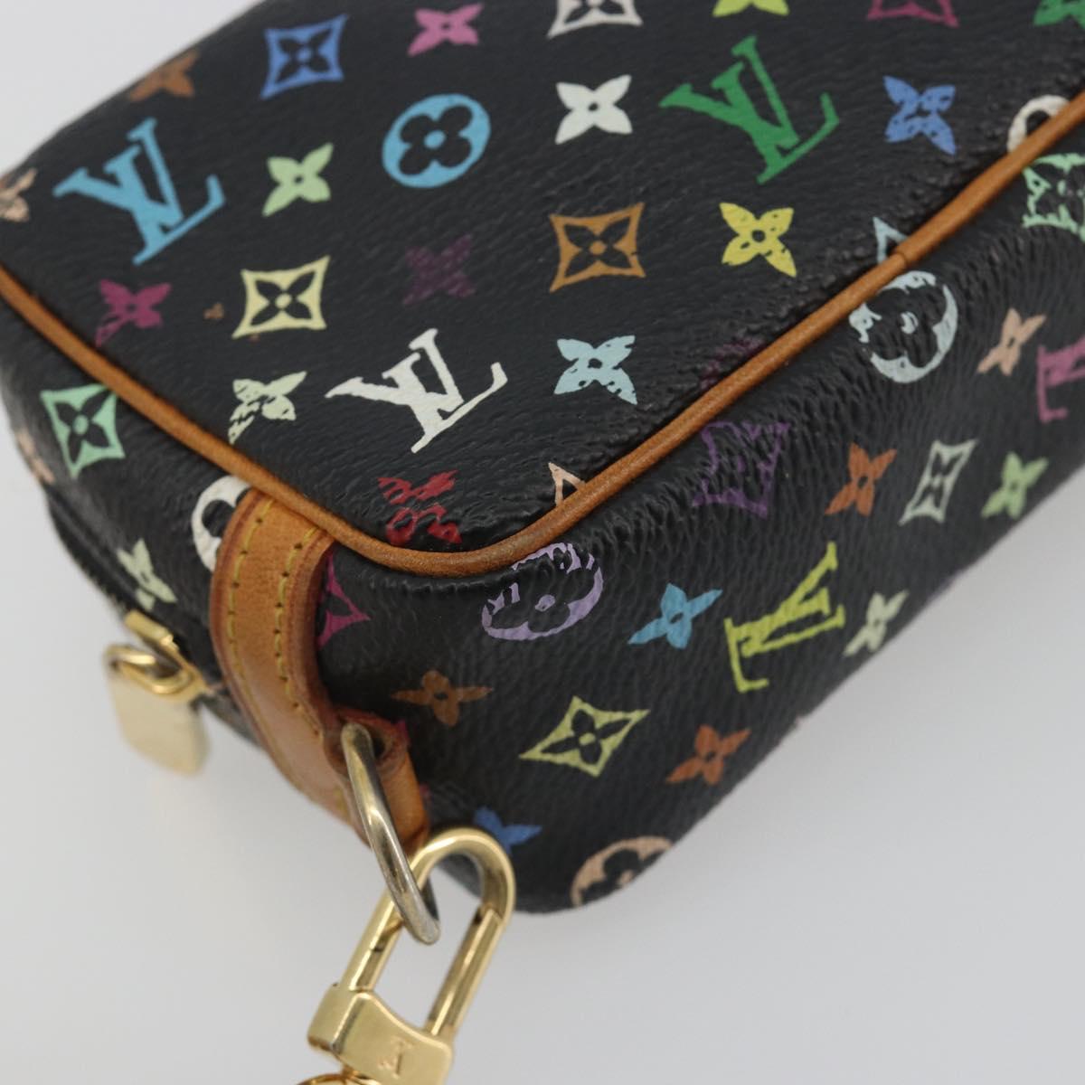 LOUIS VUITTON Monogram Multicolor Trousse Wapity Pouch Black M58034 Auth 197219
