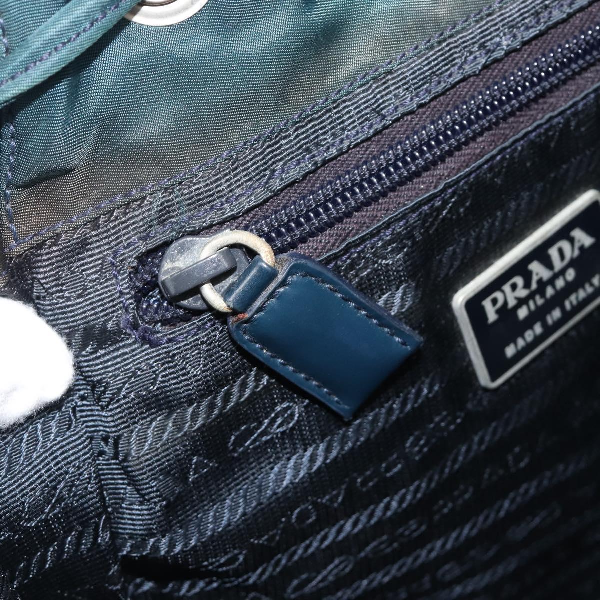 PRADA Backpack Nylon Green Silver Auth 197232