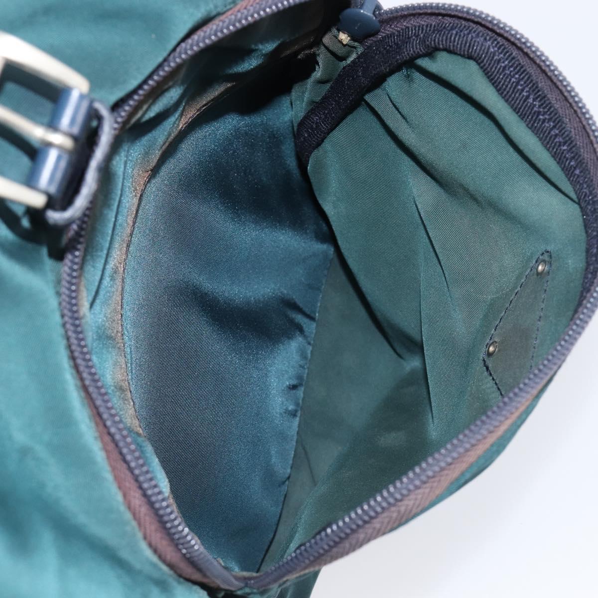 PRADA Backpack Nylon Green Silver Auth 197232