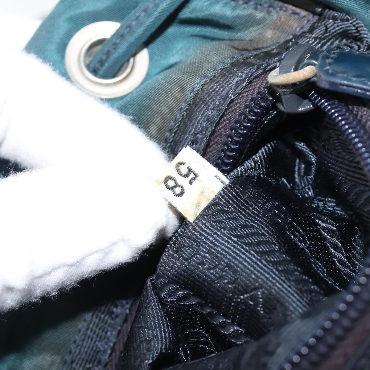 PRADA Backpack Nylon Green Silver Auth 197232