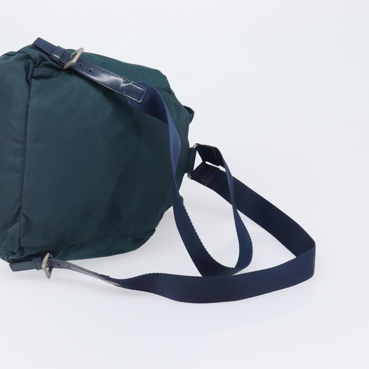 PRADA Backpack Nylon Green Silver Auth 197232