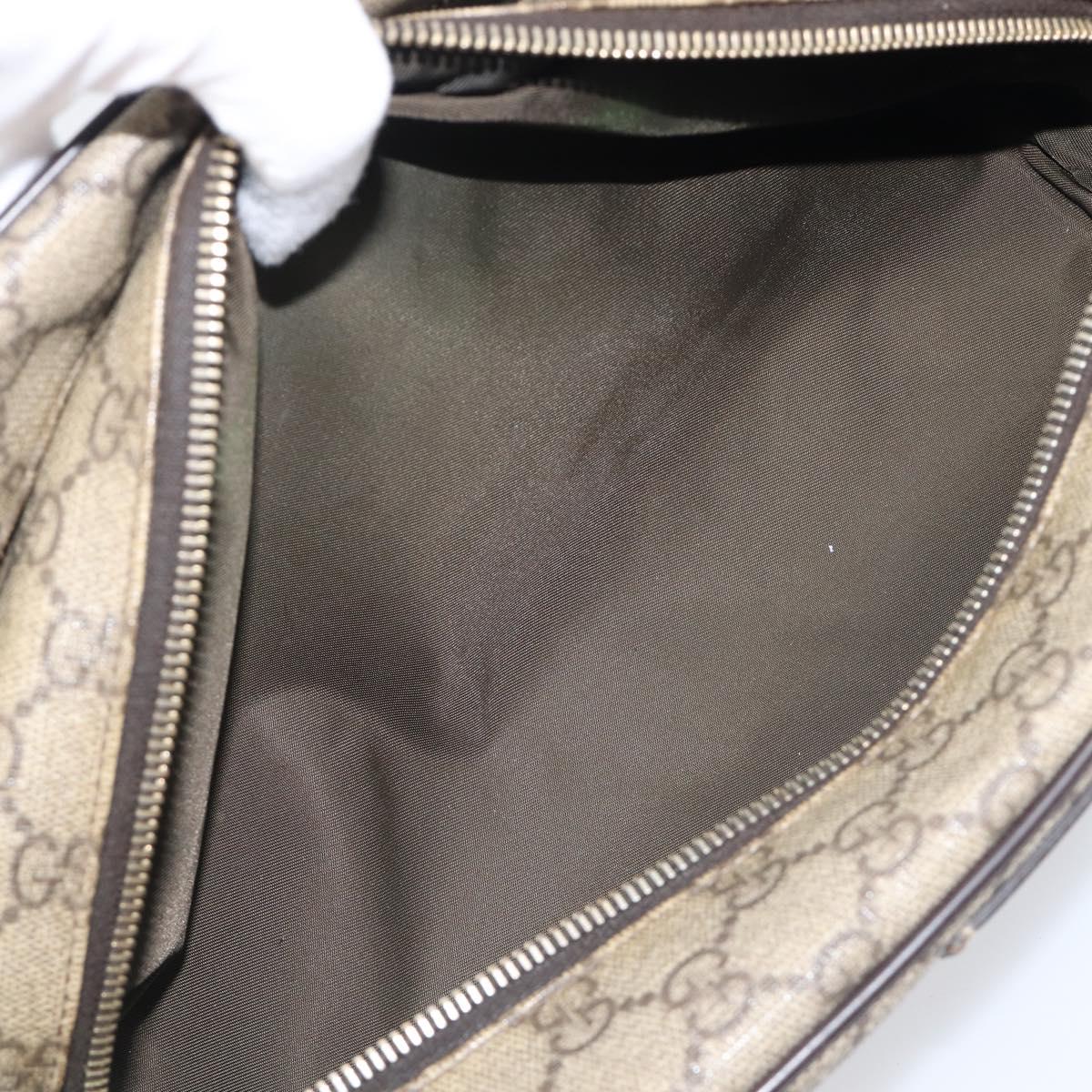 GUCCI GG Supreme Hand Bag PVC Beige Gold 211125 Auth 197233