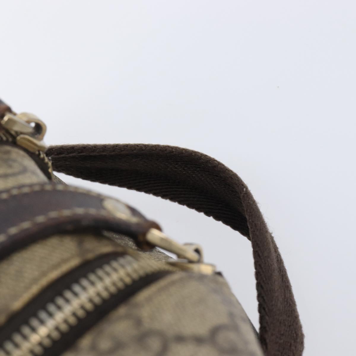 GUCCI GG Supreme Hand Bag PVC Beige Gold 211125 Auth 197233