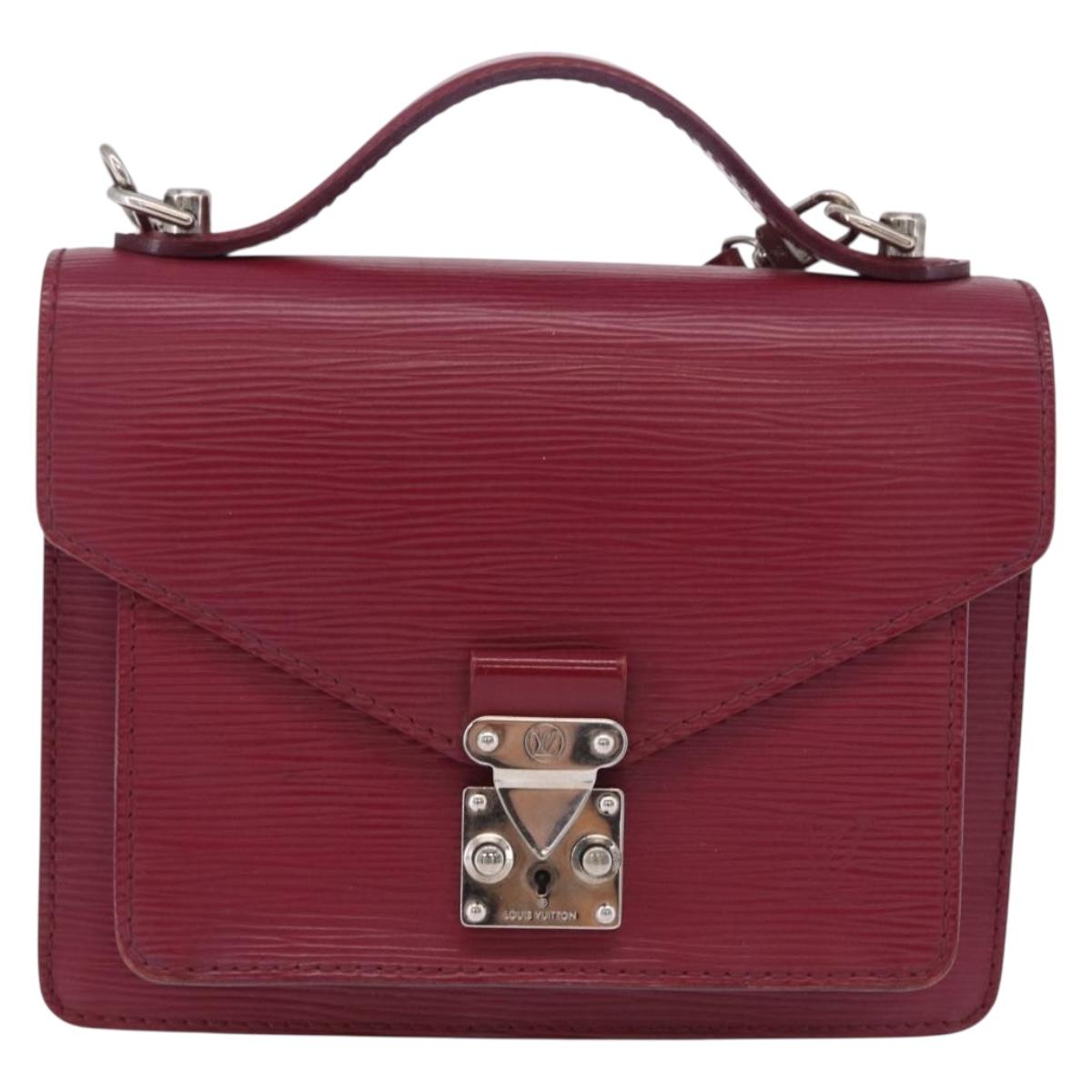LOUIS VUITTON Epi Monceau 28 Hand Bag Fuchsia pink LV Auth 197243A