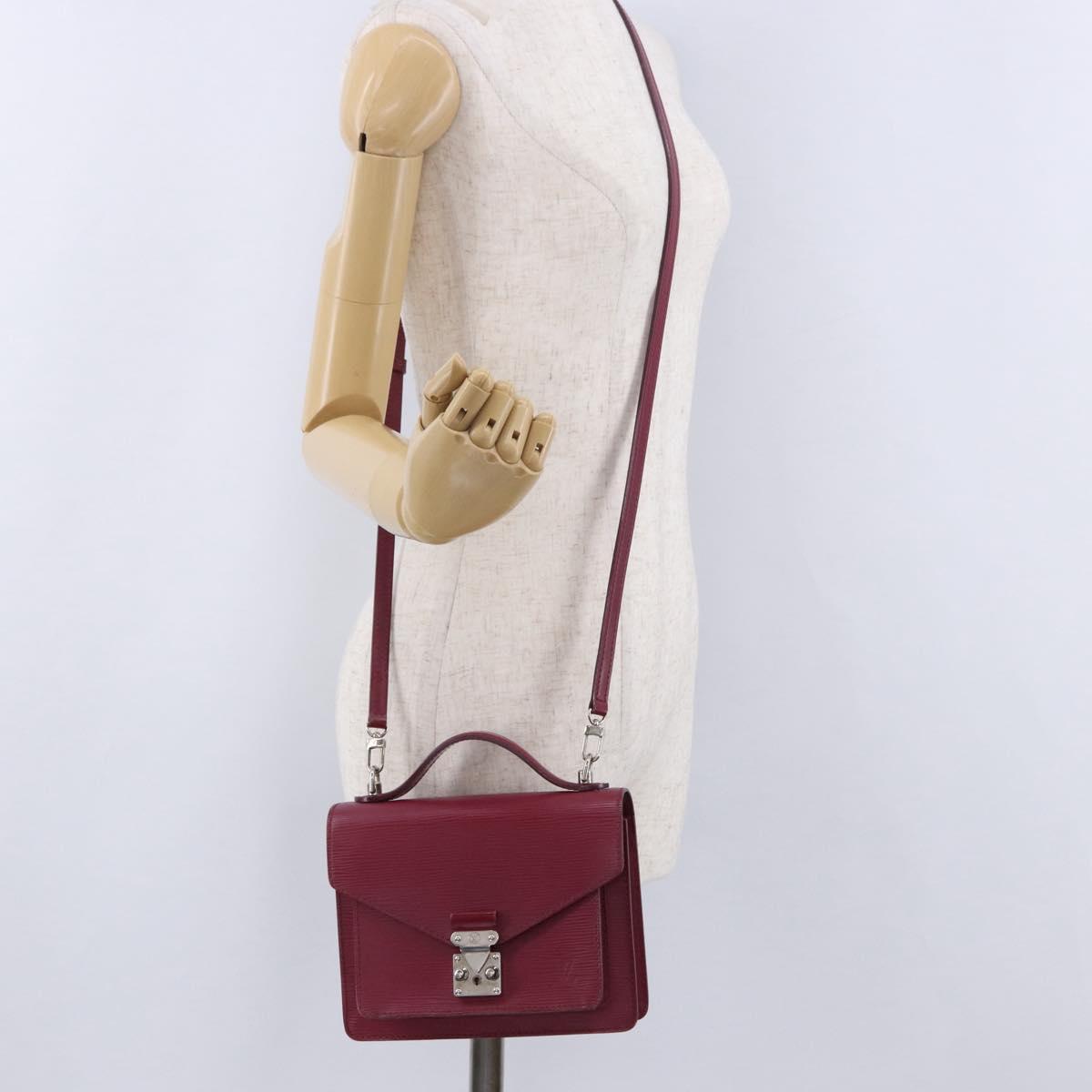 LOUIS VUITTON Epi Monceau 28 Hand Bag Fuchsia pink LV Auth 197243A