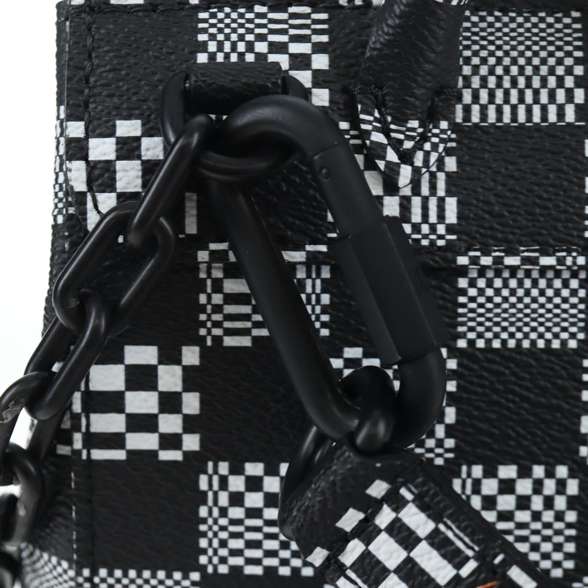 LOUIS VUITTON Damier Distorted Steamer XS Bag Black N60453 LV Auth 197245SM