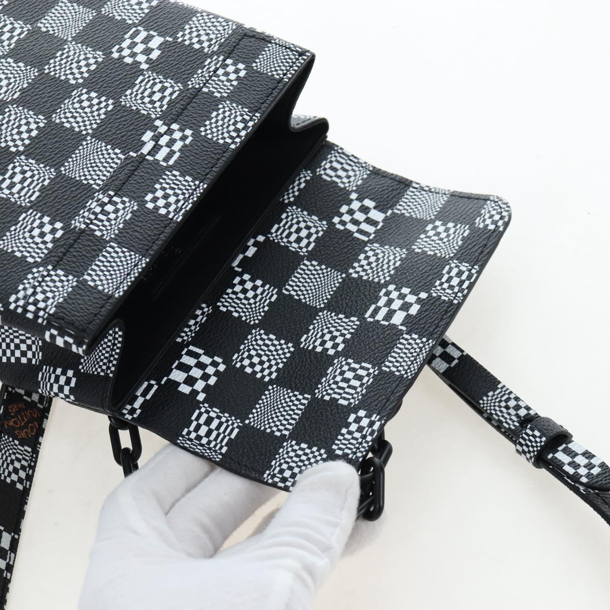 LOUIS VUITTON Damier Distorted Steamer XS Bag Black N60453 LV Auth 197245SM