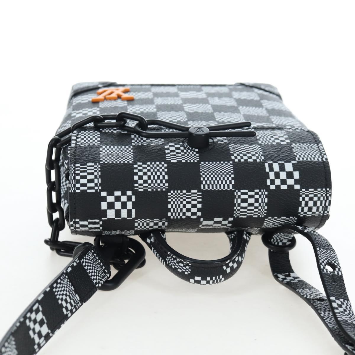 LOUIS VUITTON Damier Distorted Steamer XS Bag Black N60453 LV Auth 197245SM