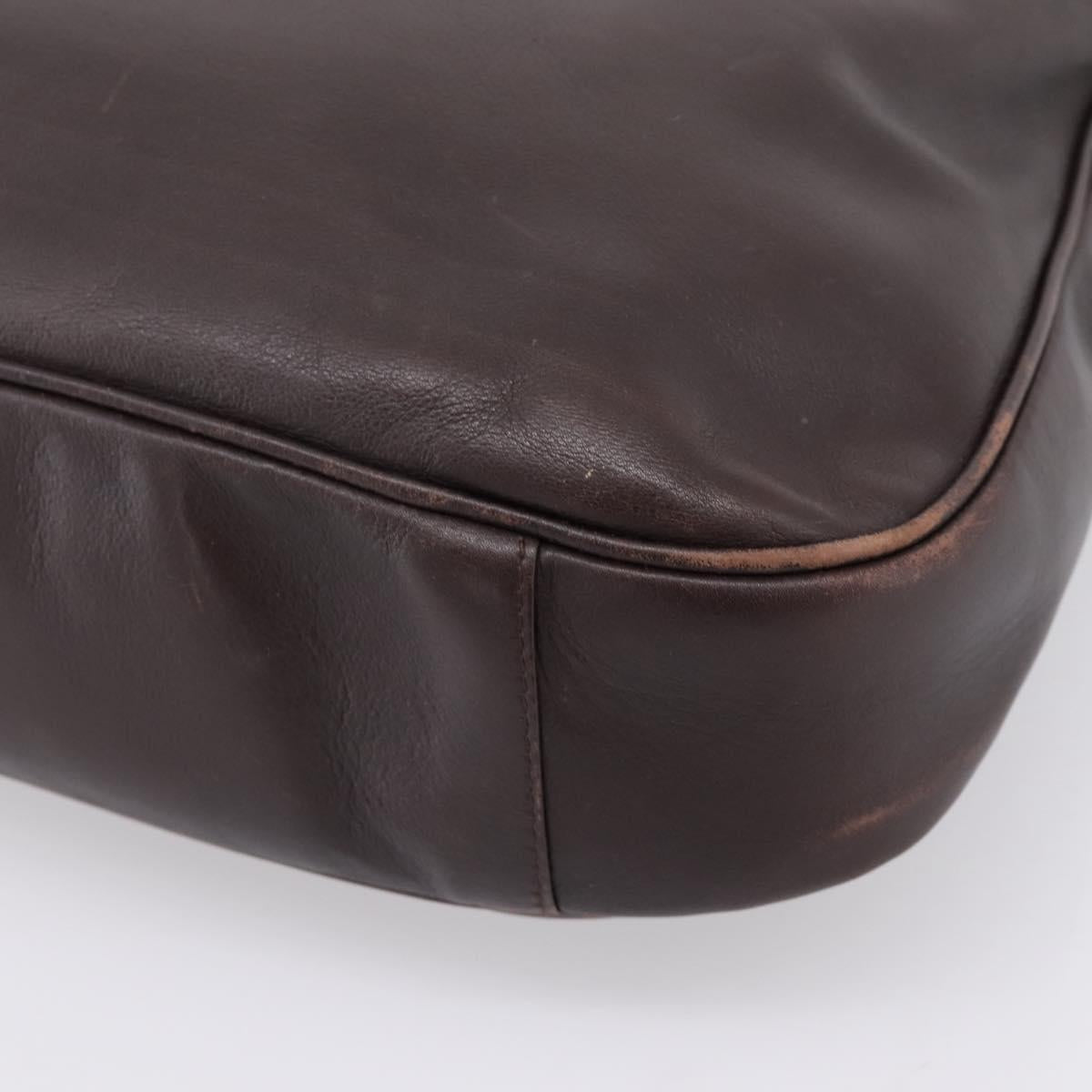 GUCCI Bamboo Shoulder Bag Leather 2way Brown Gold 001 2123 1577 Auth 197247