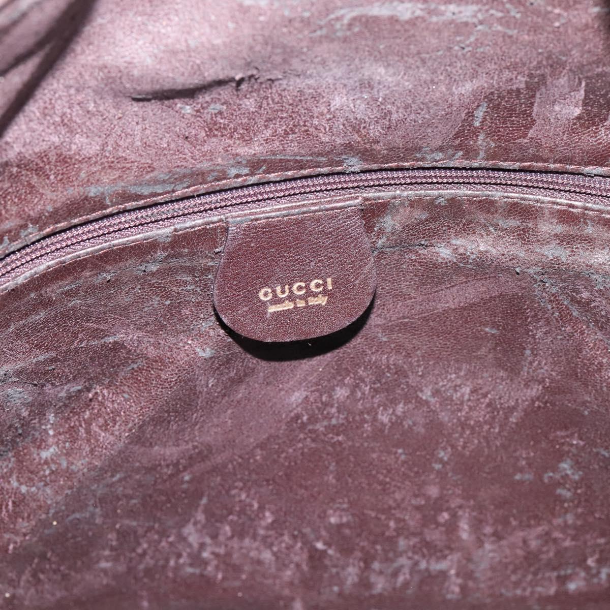 GUCCI Bamboo Shoulder Bag Leather 2way Brown Gold 001 2123 1577 Auth 197247