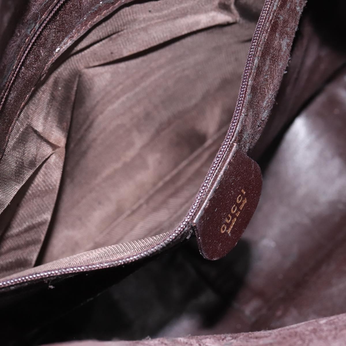 GUCCI Bamboo Shoulder Bag Leather 2way Brown Gold 001 2123 1577 Auth 197247