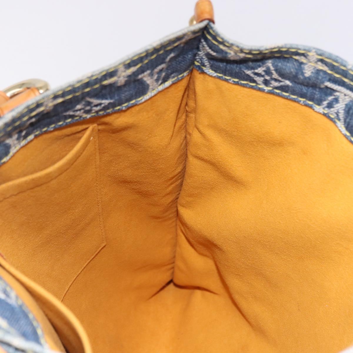 LOUIS VUITTON Monogram Denim Flat shopper Tote Bag Blue M95018 LV Auth 197248V