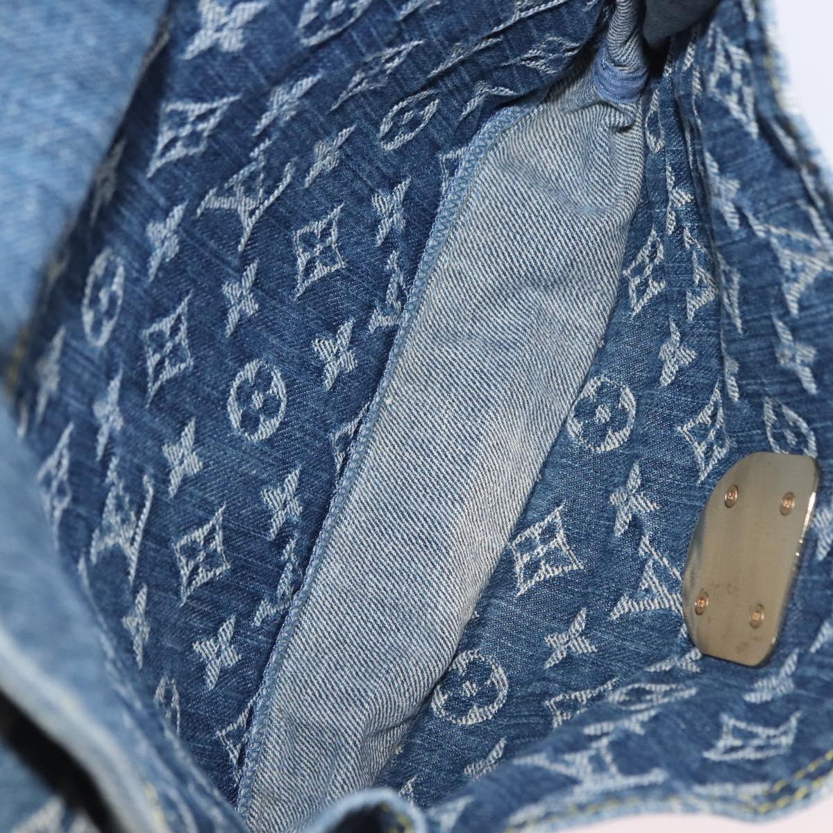 LOUIS VUITTON Monogram Denim Flat shopper Tote Bag Blue M95018 LV Auth 197248V
