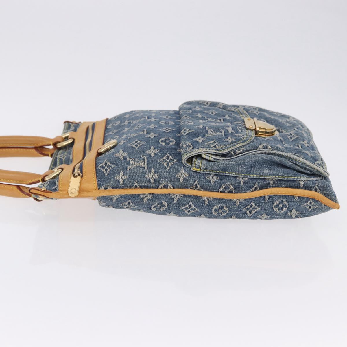 LOUIS VUITTON Monogram Denim Flat shopper Tote Bag Blue M95018 LV Auth 197248V