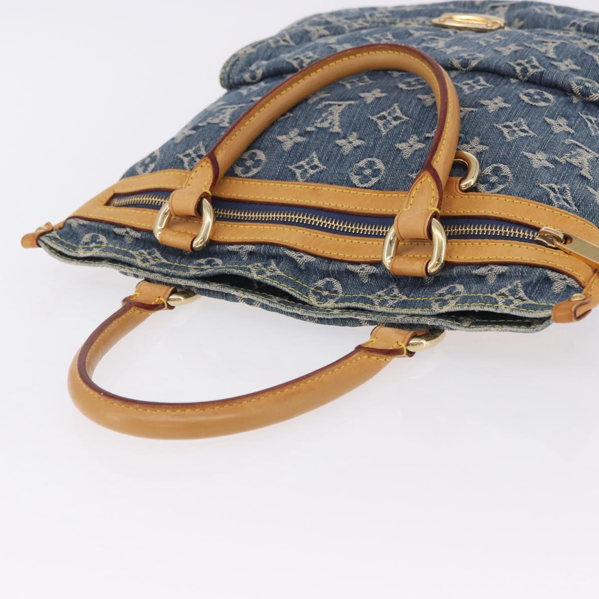 LOUIS VUITTON Monogram Denim Flat shopper Tote Bag Blue M95018 LV Auth 197248V