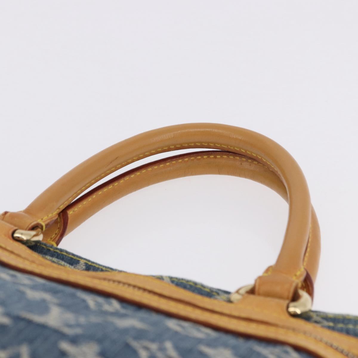 LOUIS VUITTON Monogram Denim Flat shopper Tote Bag Blue M95018 LV Auth 197248V