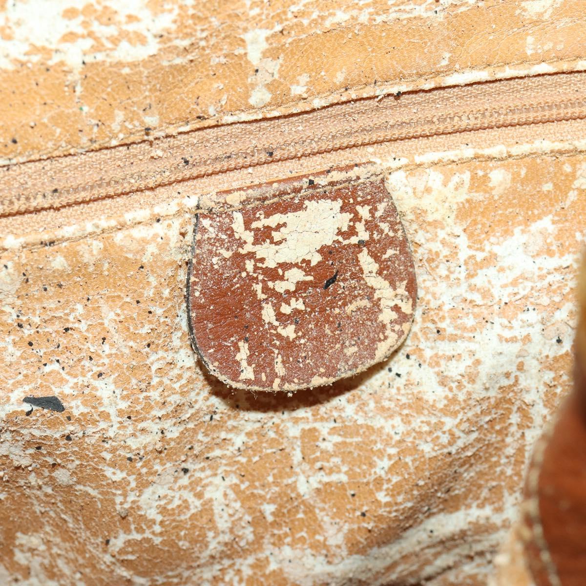 GUCCI Bamboo Shoulder Bag Leather 2way Brown Gold Auth 197250