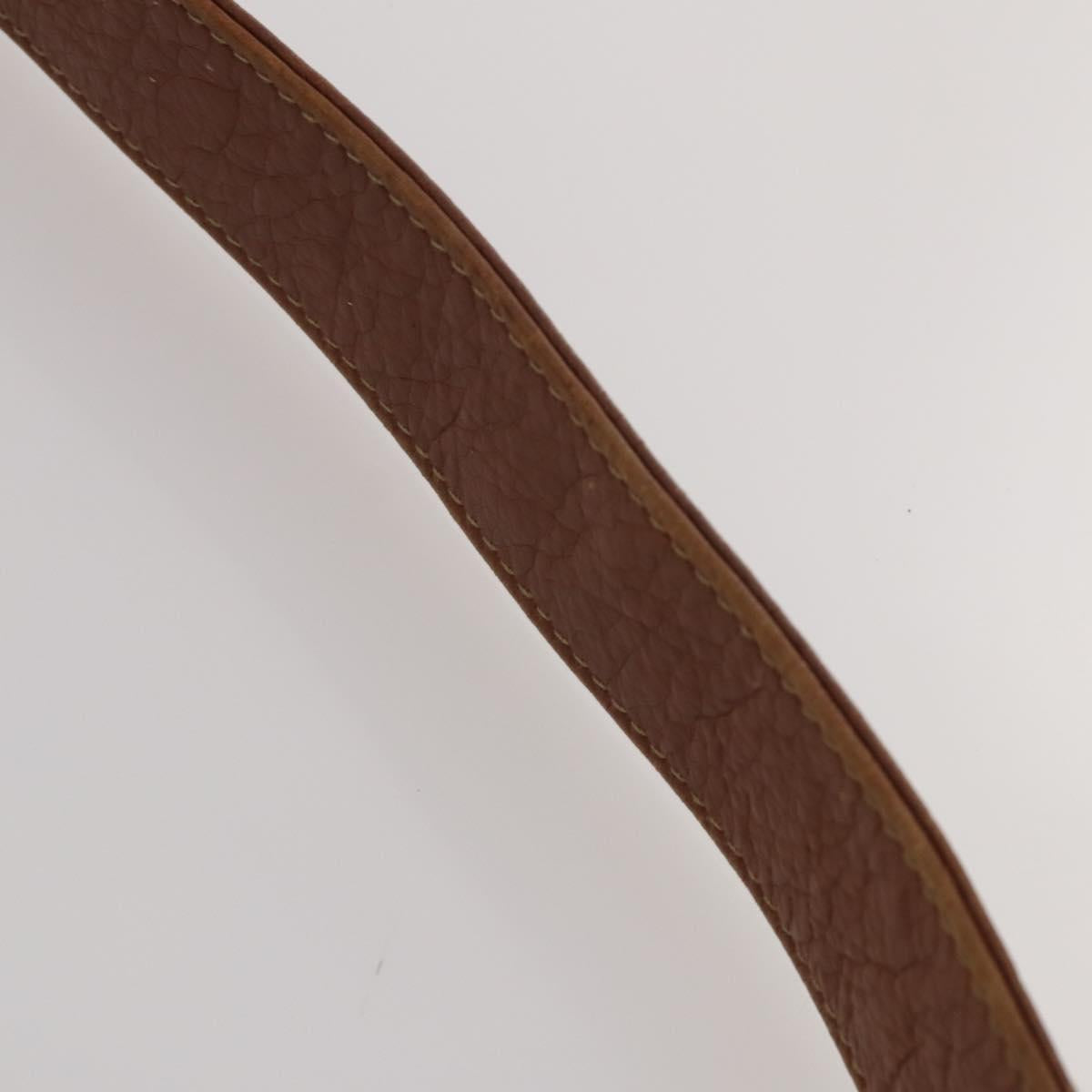 GUCCI Bamboo Shoulder Bag Leather 2way Brown Gold Auth 197250