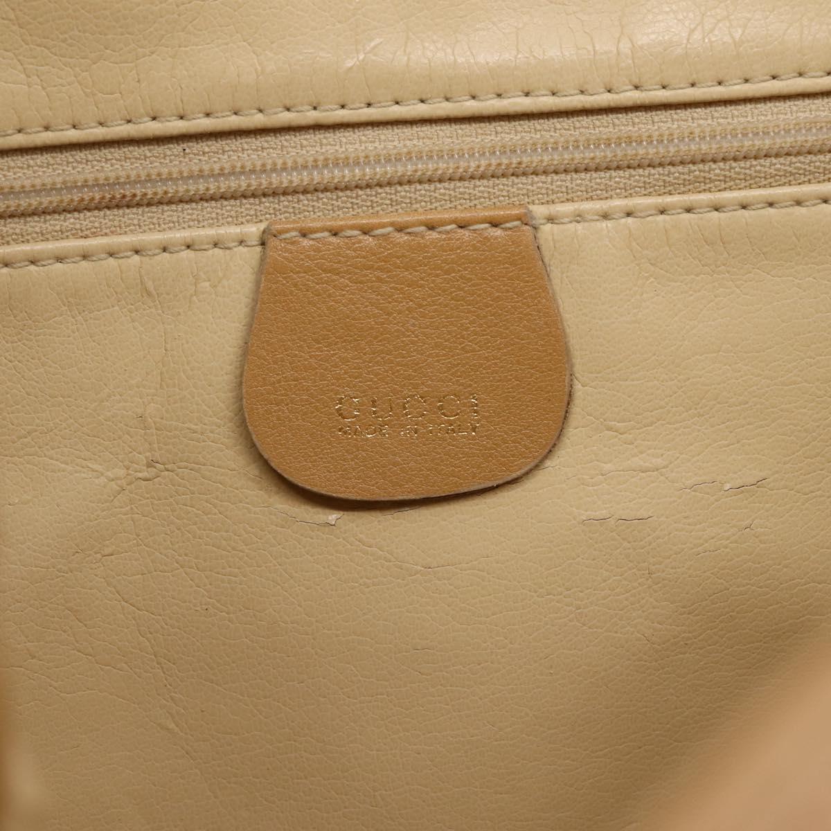 GUCCI Bamboo Shoulder Bag Suede 2way Beige Gold 001 1014 1638 0 Auth 197255