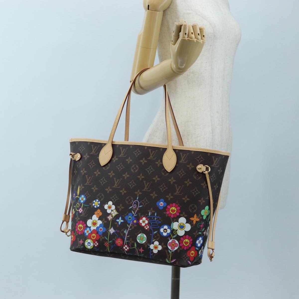 LOUIS VUITTON Monogram Flower Neverfull MM Tote Bag M13271 LV Auth 197257SM
