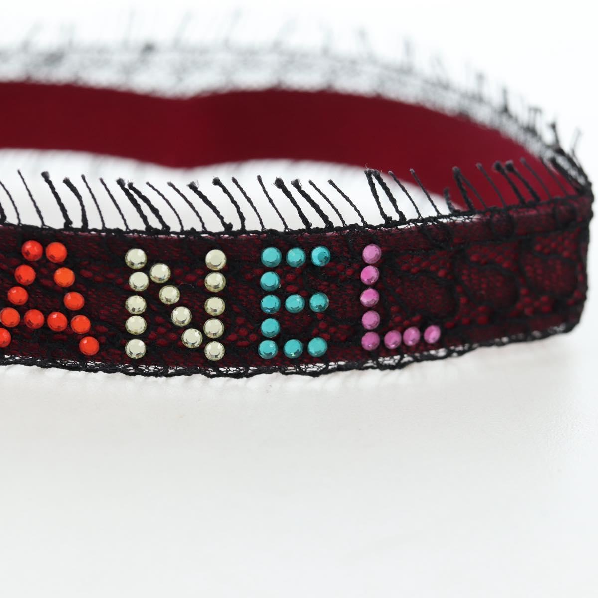 CHANEL Choker Necklace Silk Bordeaux CC Auth 197258V