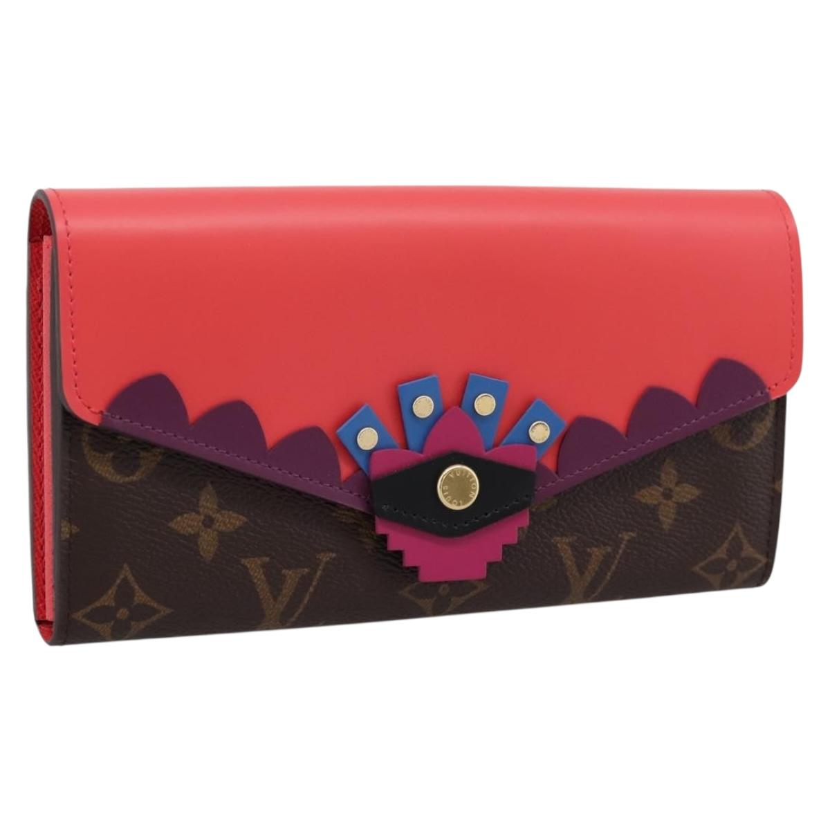 LOUIS VUITTON Monogram Totem Portefeuille Sarah Long Wallet M61348 Auth 197259M