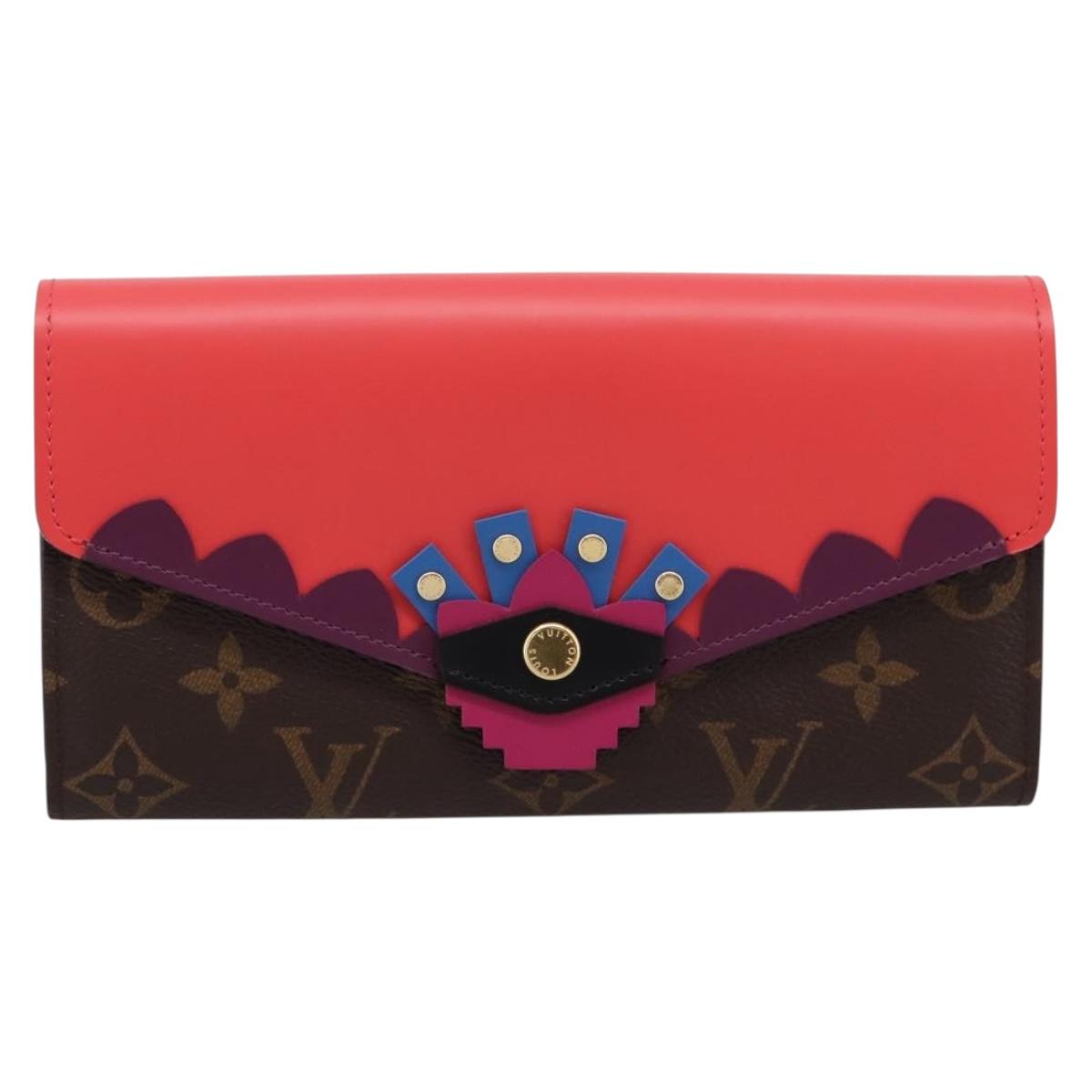 LOUIS VUITTON Monogram Totem Portefeuille Sarah Long Wallet M61348 Auth 197259M